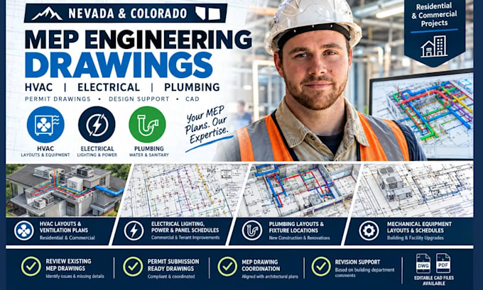 mep engineering hvac electrical plumbing permit drawings nevada colorado permit
