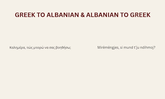 translate greek to albanian