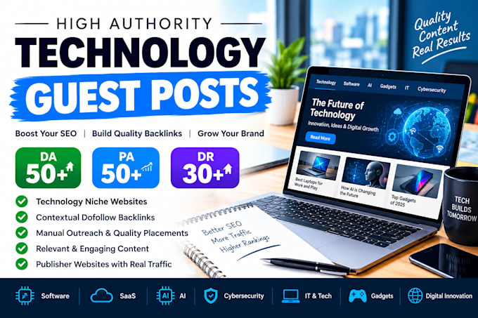 provide technology guest posts on high da, pa and DR blogs