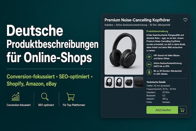 write german product descriptions for your online shop