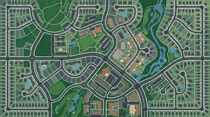 design real estate vector maps, 2d land plots, parcel maps and site plans