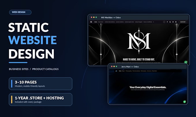 design a professional static business website