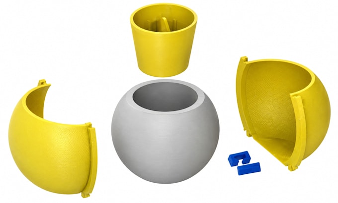 design multi part 3d printable mold for complex ceramic pottery