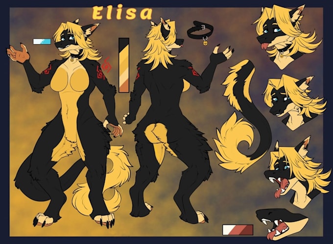furry reference sheet furry ref sheet fursona ref sheet anthro sheet oc