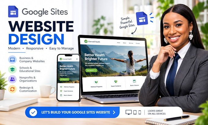 design a modern, responsive google sites website