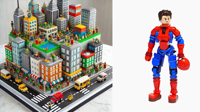 dessign 3d custom lego city house car minifigure with xml partlist