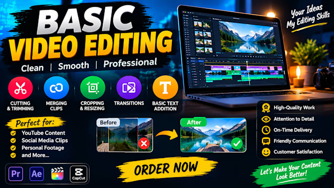 basic video editing, cutting, trimming, cropping and merging