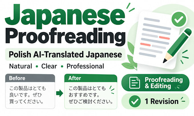 proofread and polish your japanese translation