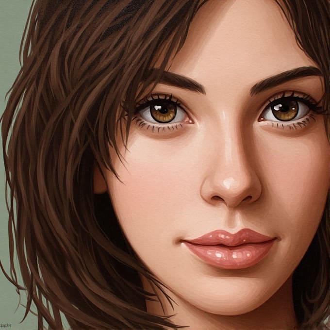 draw realistic digital oil painting portrait