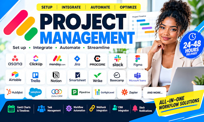 asana gantt chart slack clickup monday crm jira procore figma airtable webhook