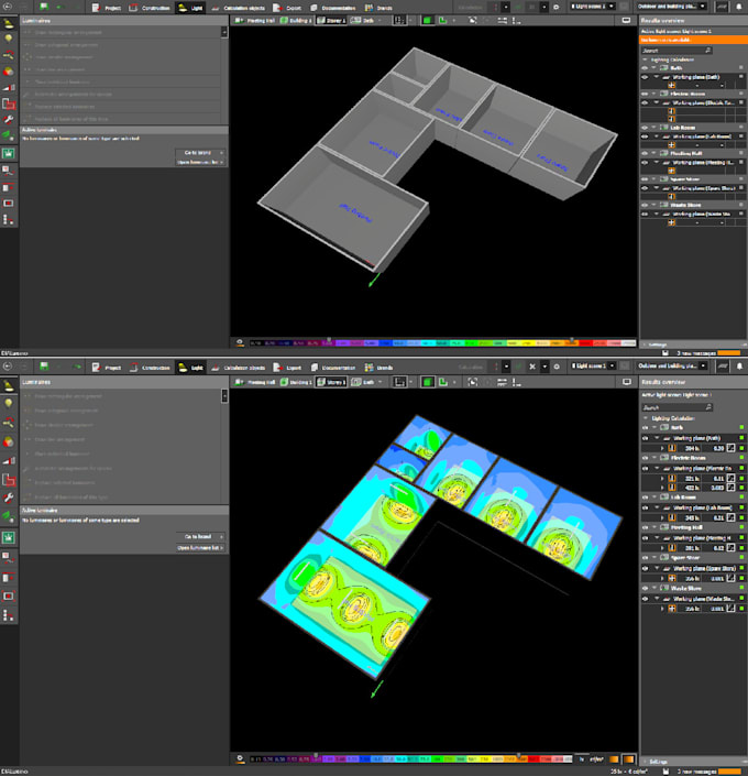design professional lighting layouts and lux calculations using dialux