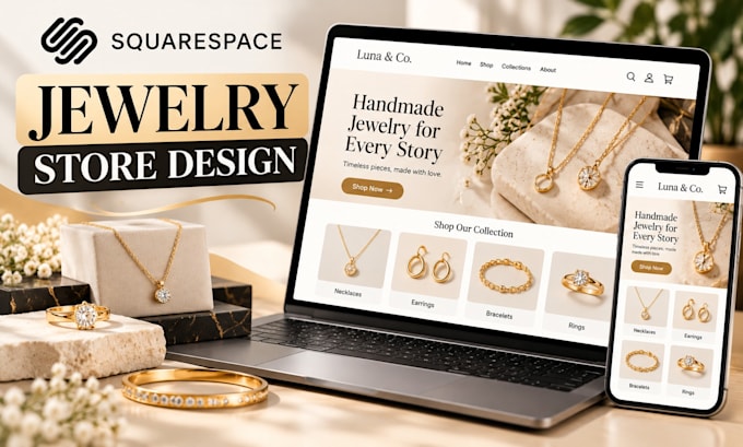 design and customize a squarespace jewelry store website