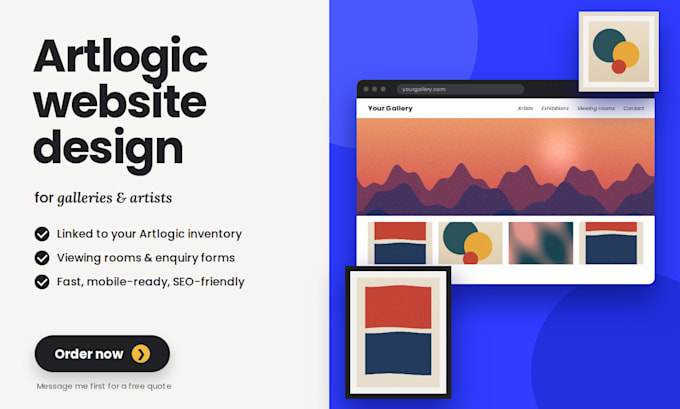 design a premium artlogic website for artists, art galleries