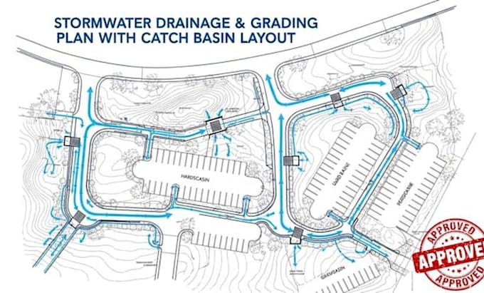create a civil 3d site grading, drainage plan