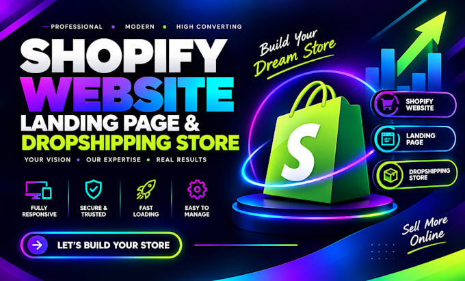 develop shopify website shopify landing page and dropshiping