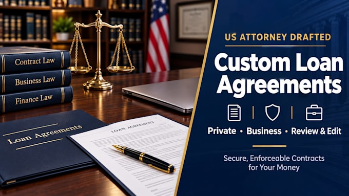 draft a custom legally binding loan agreement and promissory note