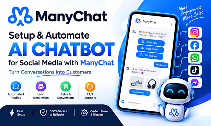 setup manychat automation for social media many chat ai chatbot