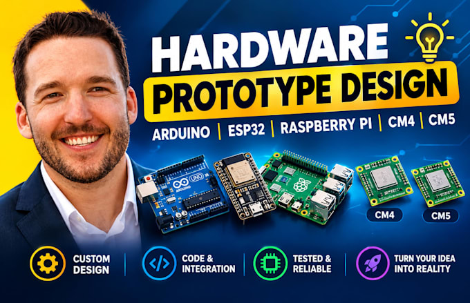 design hardware prototypes, arduino, esp32, raspberry pi, cm4, cm5