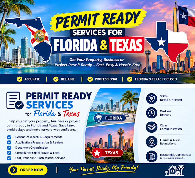 prepare permit documents and assist with florida and texas