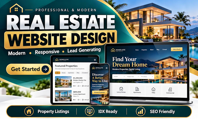 build real estate agent, realtor and investor website with idx mls integration