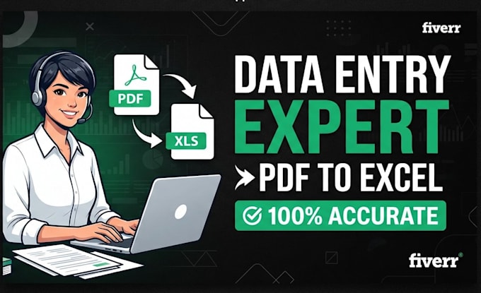 do data entry, excel work and pdf to excel