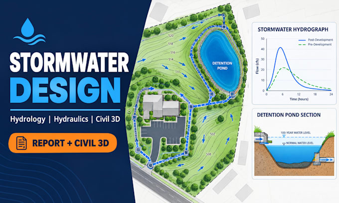 do stormwater hydrology hydraulics civil3d grading and drainage plan design