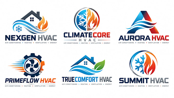 design a professional, hvac, air conditioning, ventilation, energy heating logo