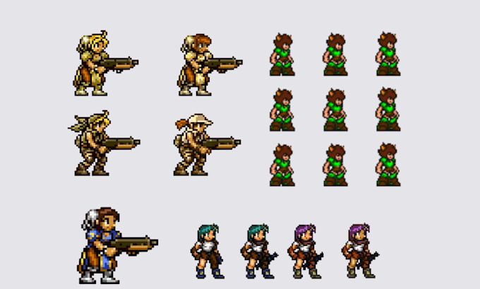 create 16 bit and 32 bit rpg, jrpg pixel art sprites for your game