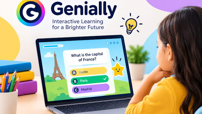 create interactive genially educational games, quizzes and escape rooms