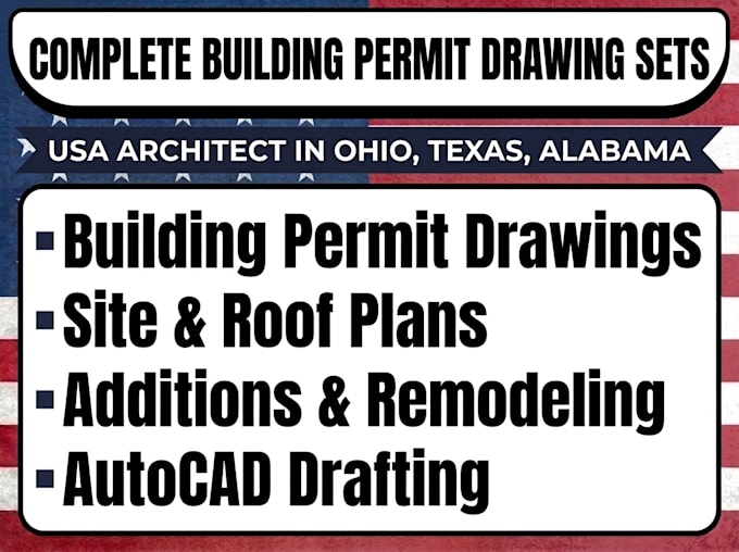 do architect permit drawing set for building permit plan in ohio texas alabama