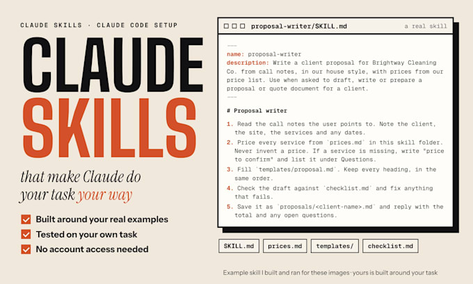 create custom claude skills and set up claude code for your workflow