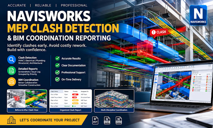 perform navisworks mep clash detection and bim coordination reporting