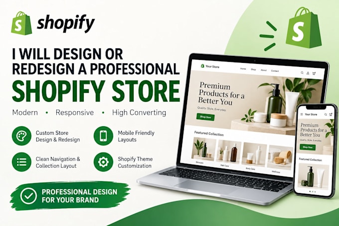 design, redesign, or set up a professional shopify store