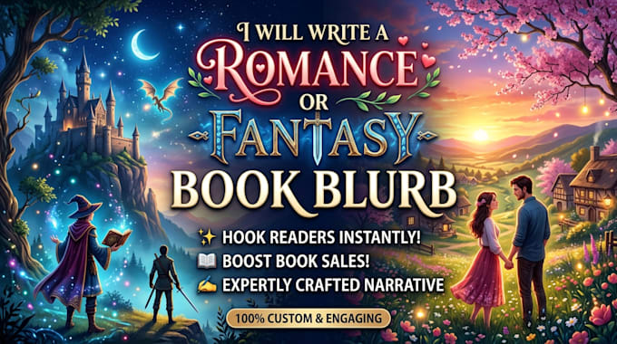 write a romance or fantasy book blurb