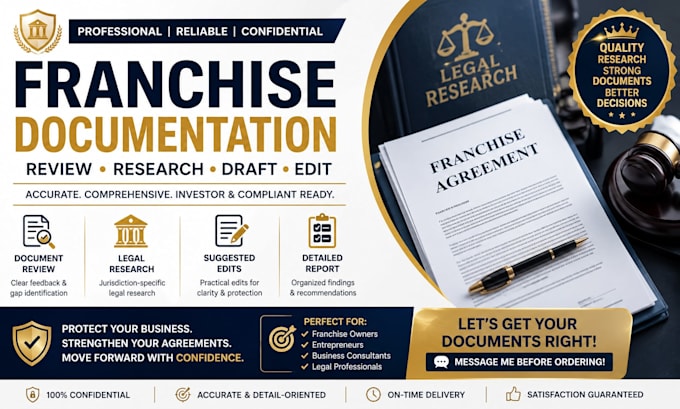 draft, review and prepare franchise agreements and documents