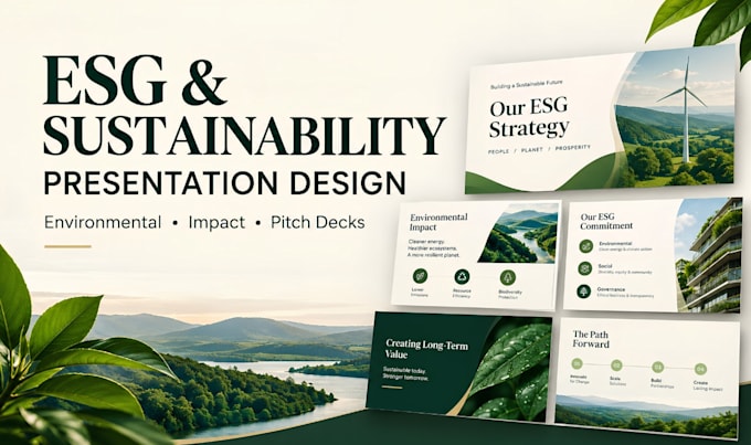 design professional environmental presentation powerpoint esg pitch deck