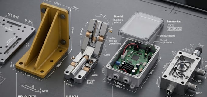 design mounting plate support bracket hinge enclosure manifold