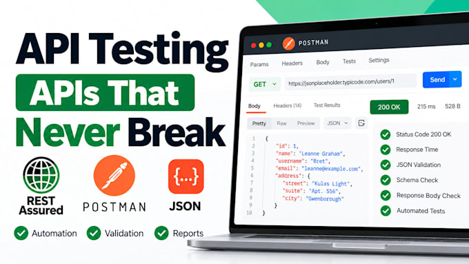 api testing and automation with rest assured, postman jmeter