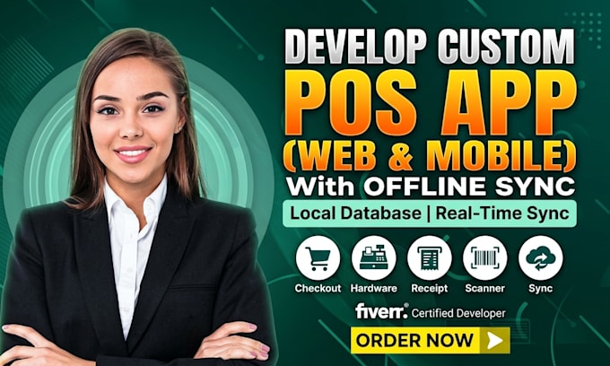 develop a custom web or mobile pos app with offline sync