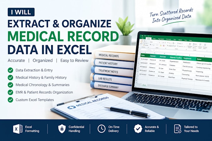 extract and organize medical records data in excel