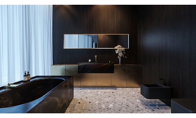 render 3d bathroom, kitchen, layout shop drawing, visualization modelling
