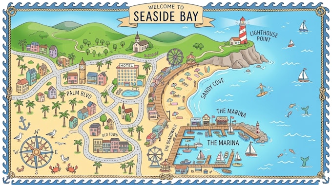 create illustrated city maps, neighborhood maps, street maps and vector maps
