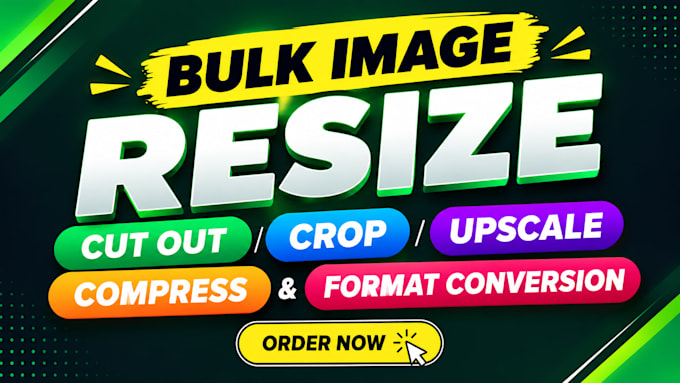 do bulk image resize,cut out, crop, upscale, compress,and format conversion