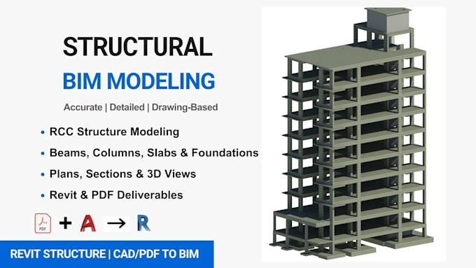 create a revit structure bim modeling from autocad or PDF