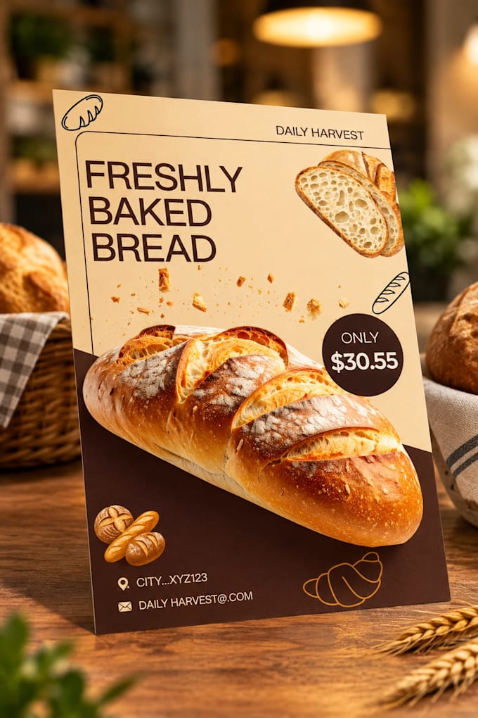 design a bakery bread promotional flyer