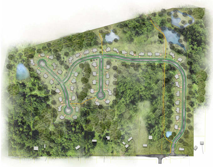 render architectural site plan, master plan, landscape plan