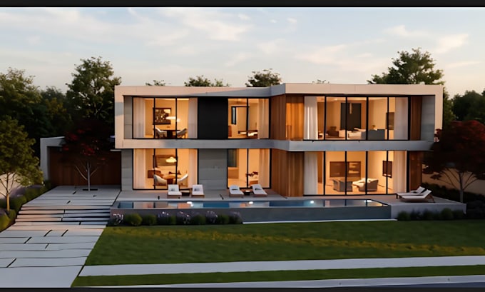 3d render architectural exterior design, commercial , house