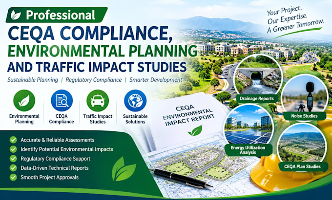 drainage reports, noise studies, energy utilization analysis ceqa plan studies
