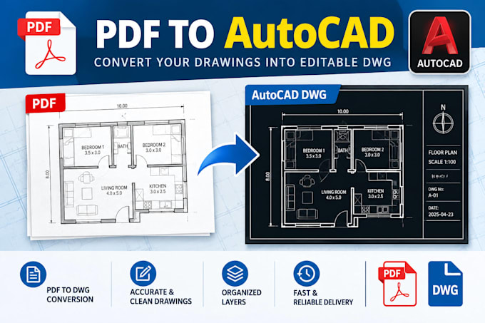 convert PDF drawings to editable autocad dwg