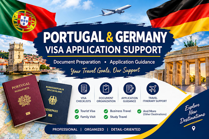 provide portugal and germany visa application assistance and document support